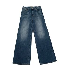 Risen Jeans women's 29 x 29 dark wash wide leg high waist stretchy size 9